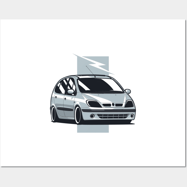 Silver Gray Scenic Family Auto Wall Art by KaroCars